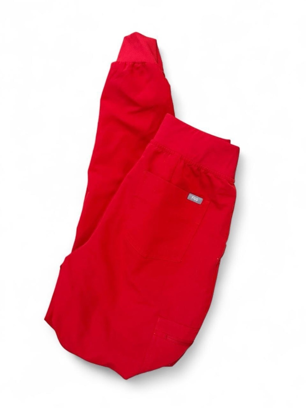 FIGS High Waisted Zamora Jogger Scrub Pants Size S Tall Pop Red Royal Blue - Picture 5 of 6